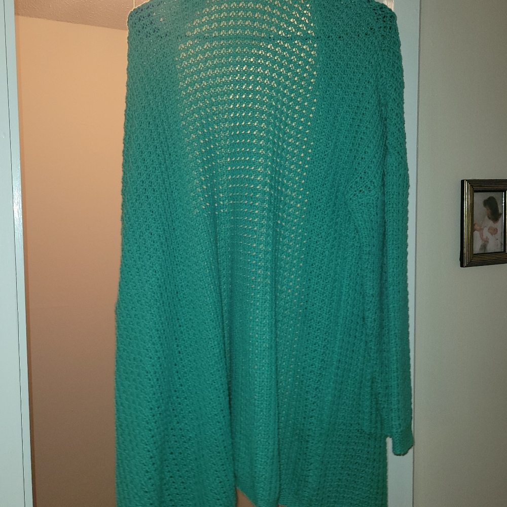 Turquoise over sized sweater
